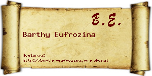 Barthy Eufrozina névjegykártya